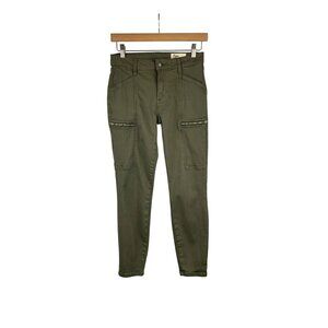 Cosmic Blue Love Womens Olive Green Cargo Pants Size 27